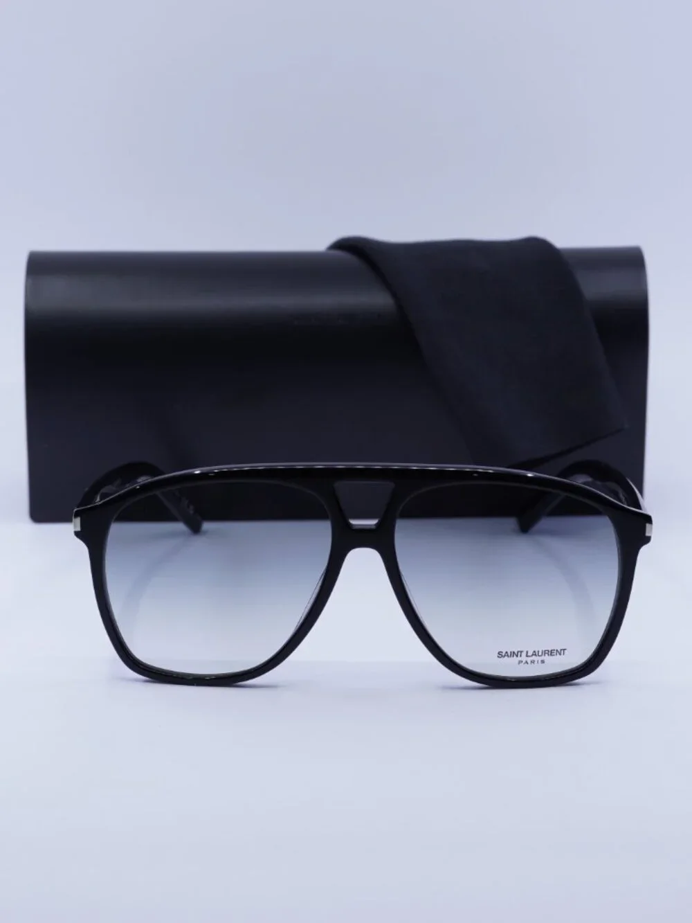 Saint Laurent SL596 DUNE 006 Aviator Sunglasses - Black / Grey